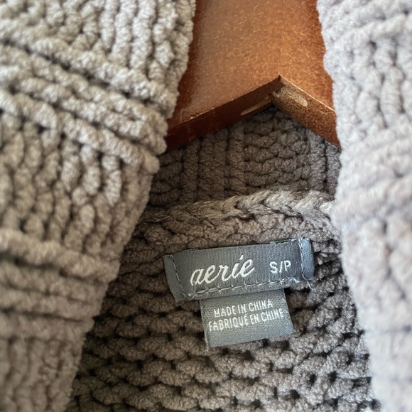 Aerie Brown/Tan Cowl Neck Chenille Sweater Size S/P - Picture 5 of 5